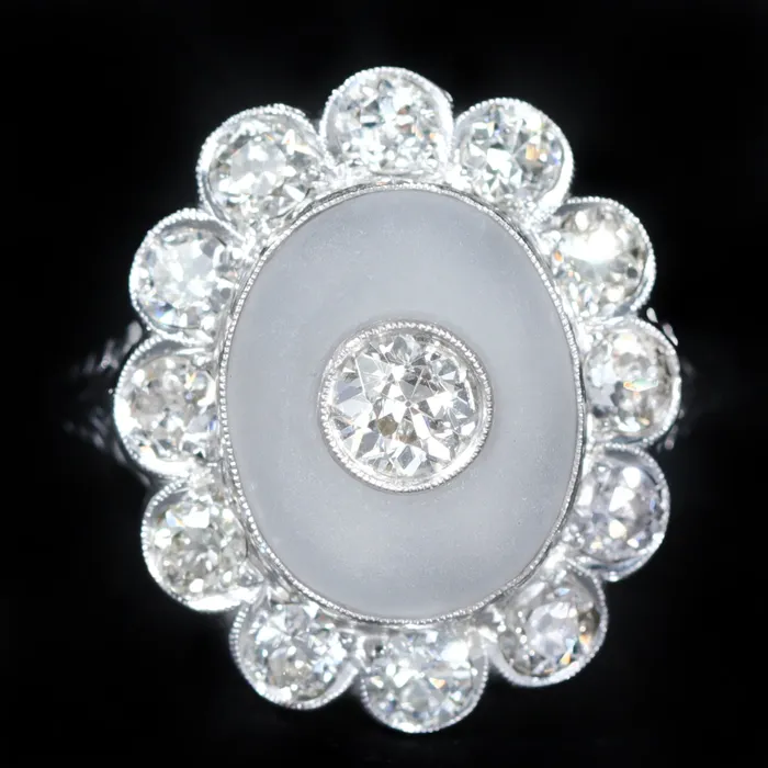 Jack Pritchard Rings Estate 168 CTW Old European Cut Diamond Rock Crystal Ring