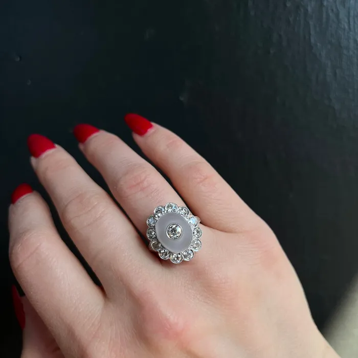 Jack Pritchard Rings Estate 168 CTW Old European Cut Diamond Rock Crystal Ring
