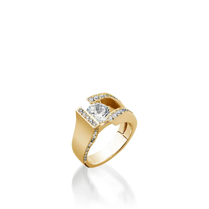 John Atencio Rings Elevate Yellow Gold Diamond Ring