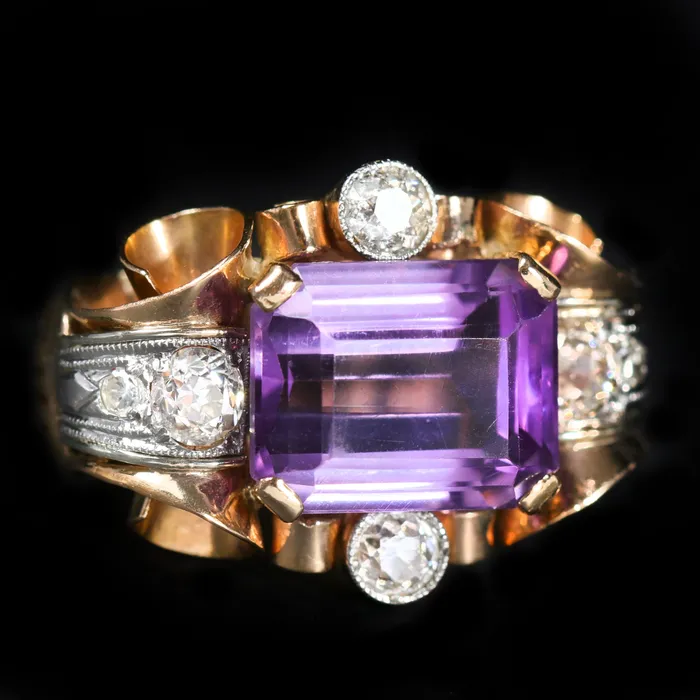Jordan Clines Retro 100 Carat Amethyst and Diamond Ring Rings
