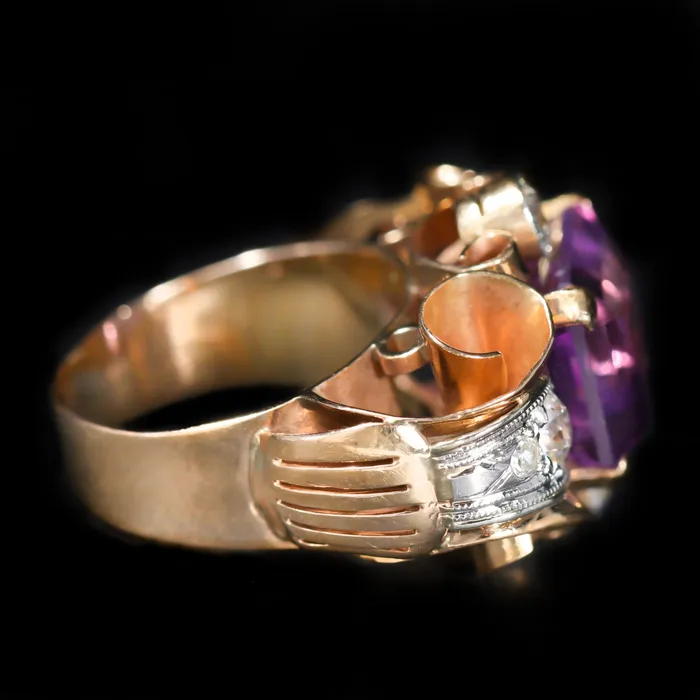 Jordan Clines Retro 100 Carat Amethyst and Diamond Ring Rings