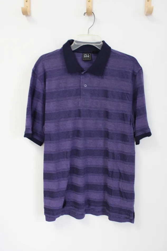 Jos A Bank Earrings Jos A Bank Purple Striped Polo Shirt L