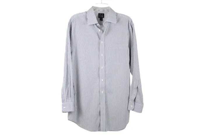 Jos A Bank Rings Jos A Bank Tailored Fit White Blue Striped Button Down 16 1233