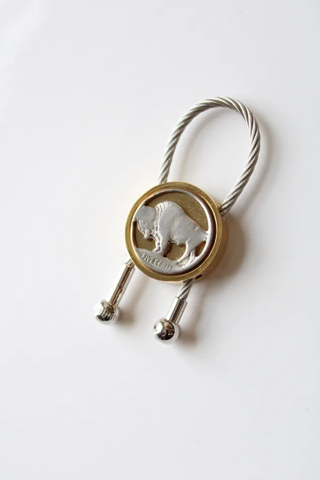 Jubilee Thrift Earrings Gold Silver Nickel Buffalo Keychain