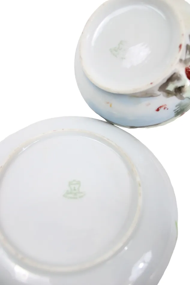 Jubilee Thrift Earrings Hand Painted Japanese Teapot Dish Set