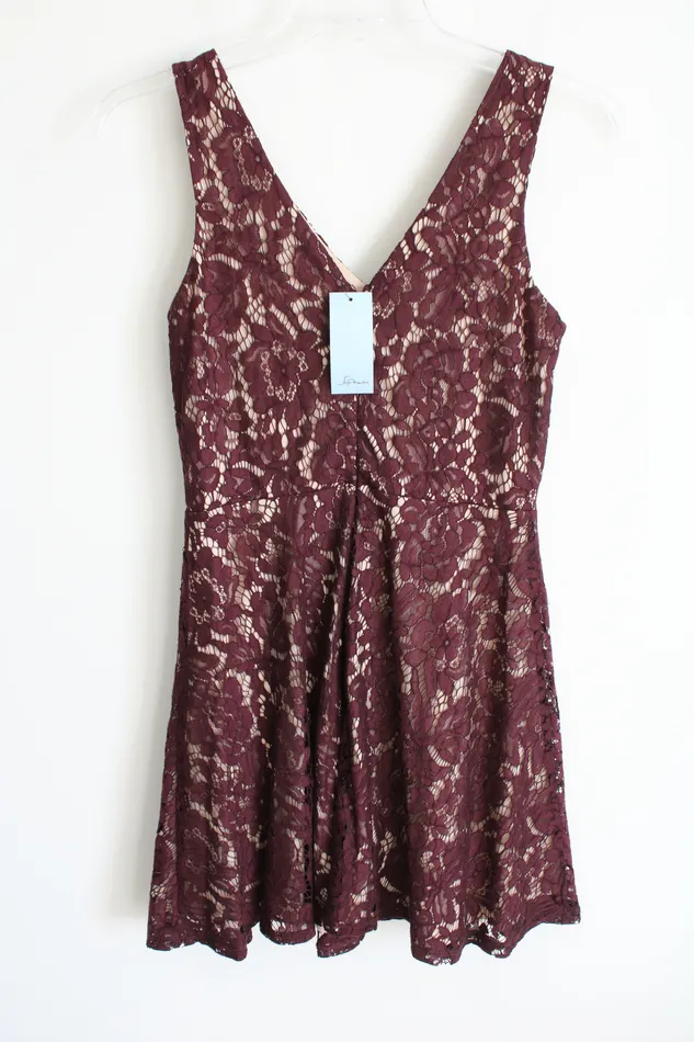 Jubilee Thrift Earrings NEW Soprano Burgundy Lace Dress M