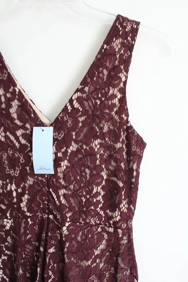 Jubilee Thrift Earrings NEW Soprano Burgundy Lace Dress M
