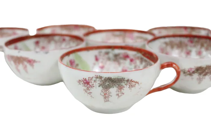 Jubilee Thrift Earrings Red Vintage Geisha Teacups Set Of 8