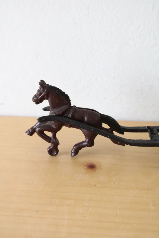 Jubilee Thrift Earrings Vintage Cast Iron Horse Cart