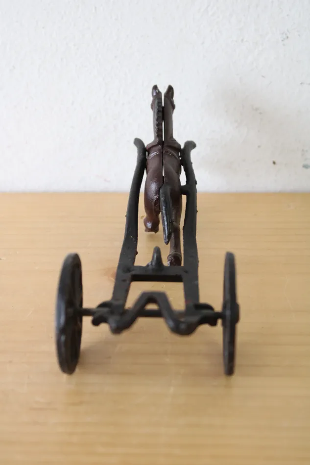 Jubilee Thrift Earrings Vintage Cast Iron Horse Cart