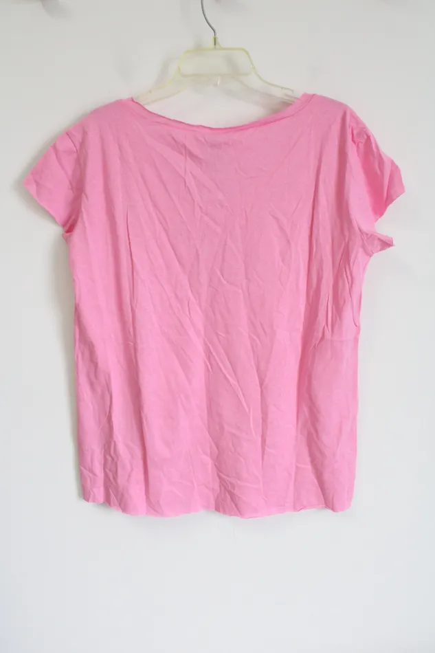 Jubilee Thrift NEW Noracora Pink Happiness Tee S Earrings