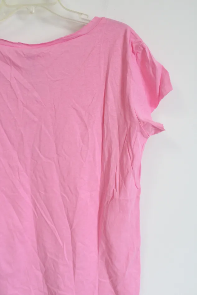 Jubilee Thrift NEW Noracora Pink Happiness Tee S Earrings