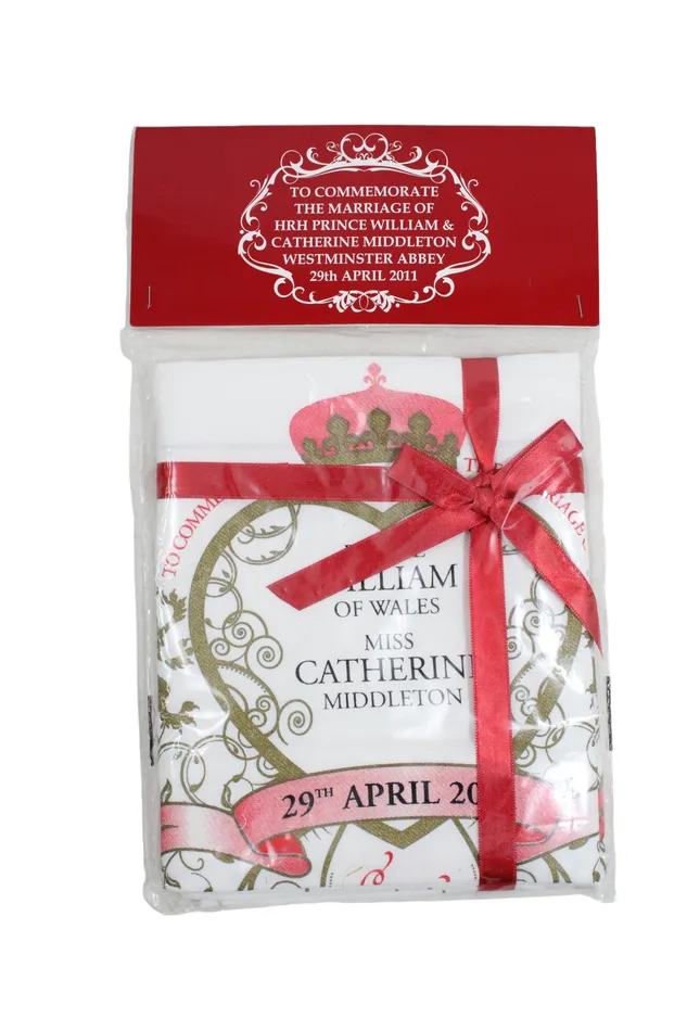 Jubilee Thrift Prince William Kate Commemorative Tea Towels Set Of 2 Earrings