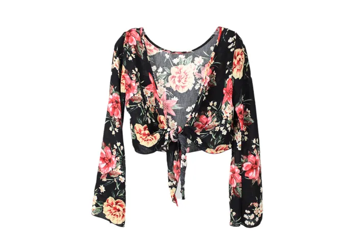 Jubilee Thrift Rings Black Floral Summer Cardigan M