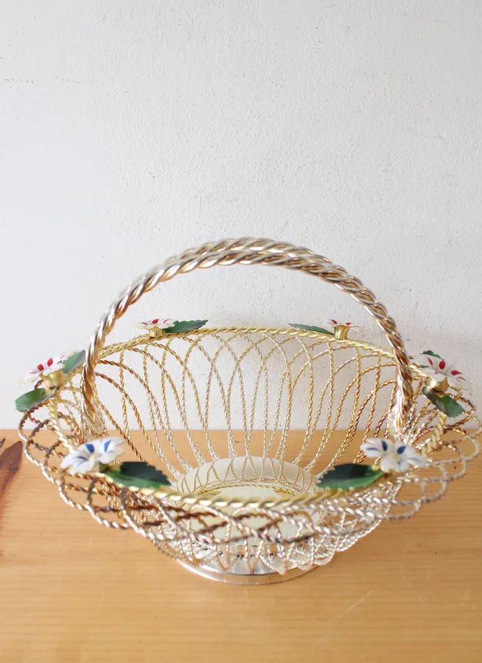 Jubilee Thrift Silver Plated Twisted Wire Floral Basket Rings