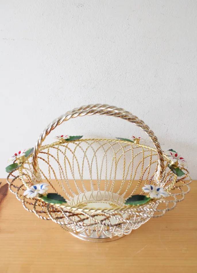 Jubilee Thrift Silver Plated Twisted Wire Floral Basket Rings