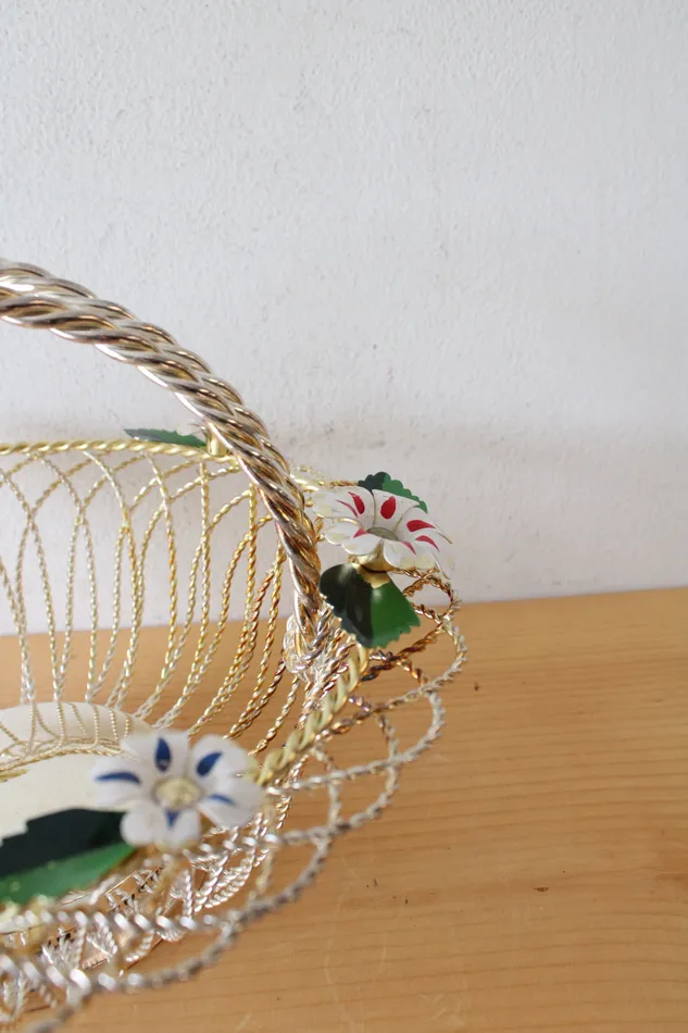 Jubilee Thrift Silver Plated Twisted Wire Floral Basket Rings
