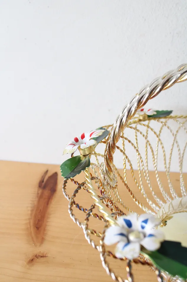 Jubilee Thrift Silver Plated Twisted Wire Floral Basket Rings