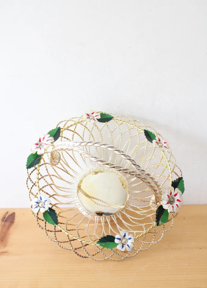 Jubilee Thrift Silver Plated Twisted Wire Floral Basket Rings