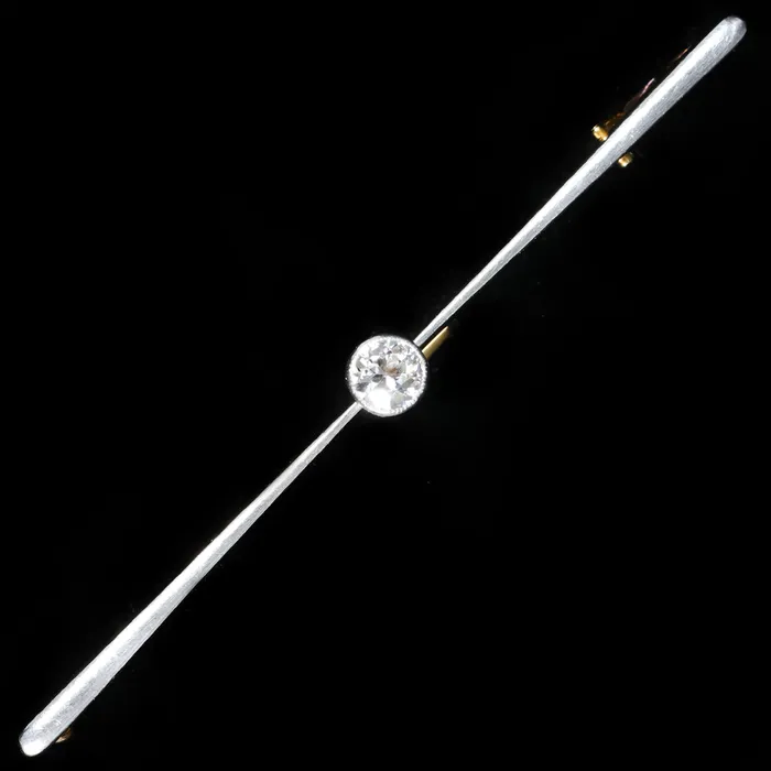 K Goldschmidt Necklaces Edwardian Platinum Topped 15K Yellow Gold Diamond Bar Pin K Goldschmidt Necklaces Edwardian Platinum Topped 15K Yellow Gold Diamond Bar Pin