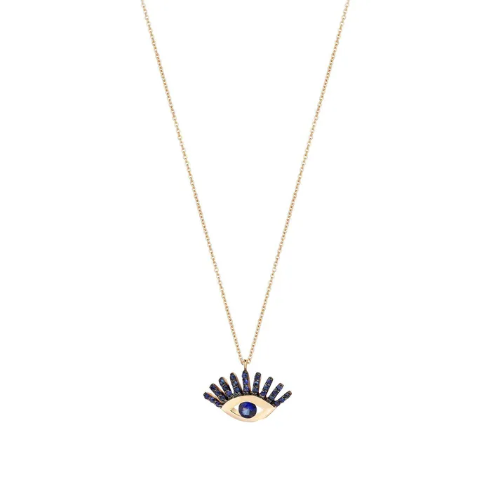 Kismet by Milka Necklaces Maxi Pave Evil Eye Slim Chain Necklace