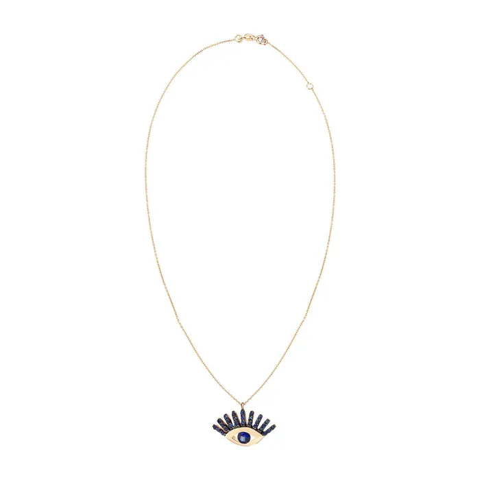 Kismet by Milka Necklaces Maxi Pave Evil Eye Slim Chain Necklace