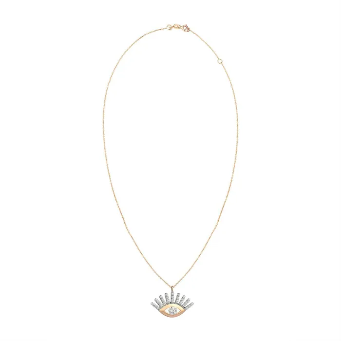 Kismet by Milka Necklaces Maxi Pave Evil Eye Slim Chain Necklace