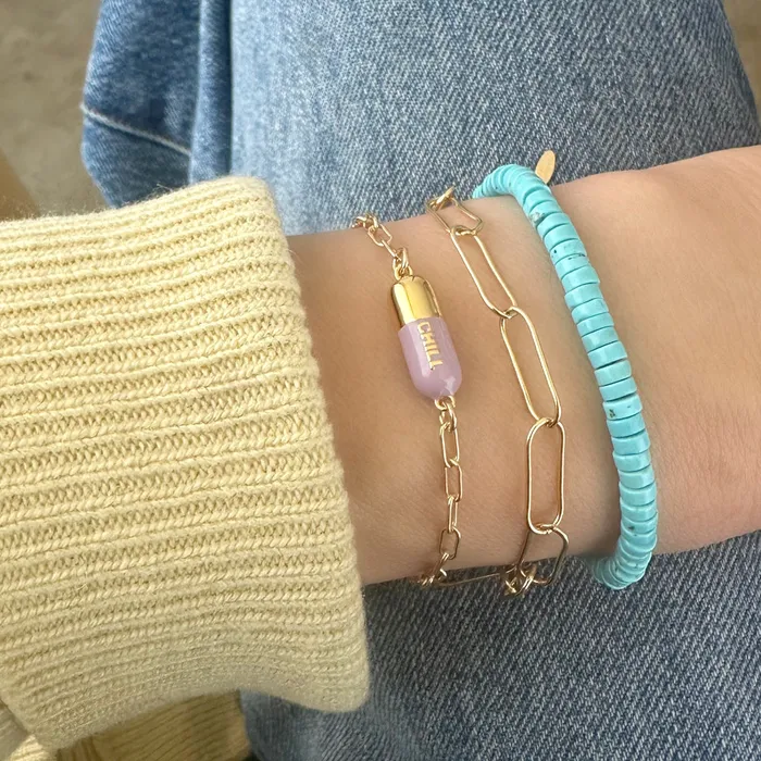 Kris Nations Turquoise Gemstone Heishi Bracelet Bracelets