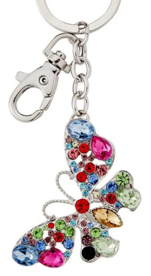 Kubla Crafts Crystal Butterfly Keychain KUBLACRAFTS Earrings