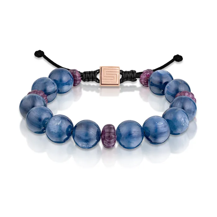 Kyanite and Carved Ruby Bead Bracelet Stephen Silver Fine Jewelry Bracelets Kyanite and Carved Ruby Bead Bracelet Stephen Silver Fine Jewelry Bracelets