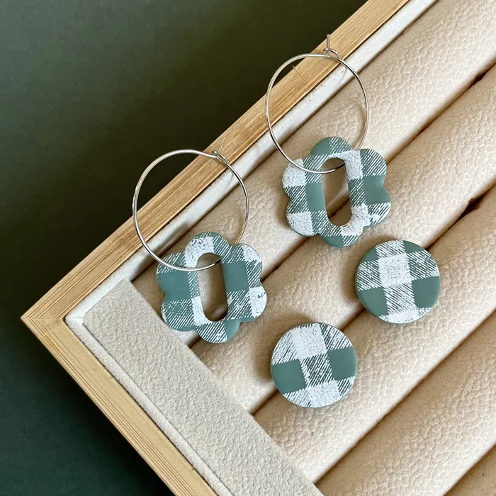 LAMI Earrings Light Sage Polymer Clay Drop Earrings Set of 2