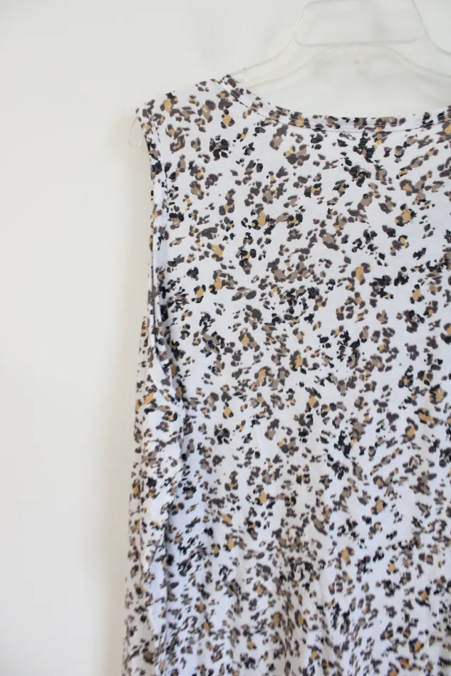 Lane Bryant Leopard Print White CrissCross Tank Top 2628 Lane Bryant Necklaces