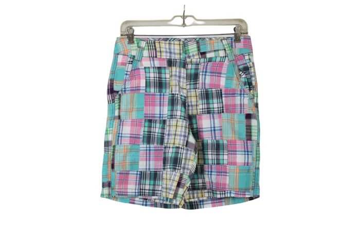 Larry Levine Rings Larry Levine Blue Plaid Shorts 8
