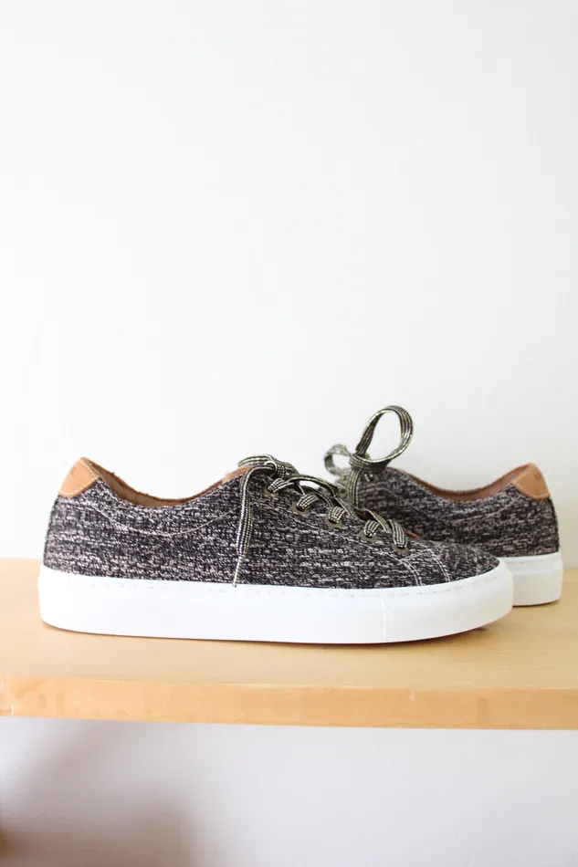 Le Lissier Earrings Le Lissier Paris Gray Tan Tweed Sneakers Size 39