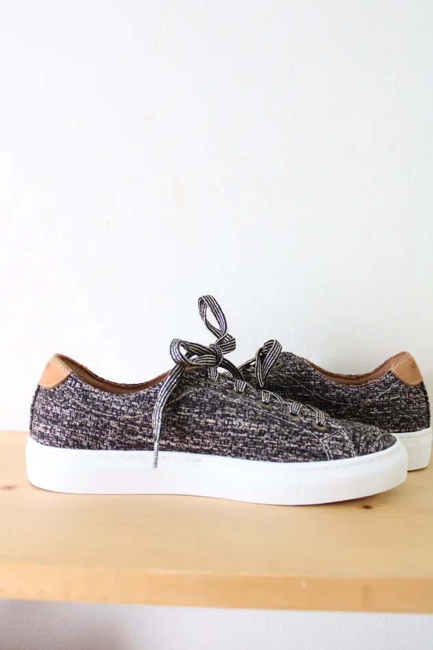 Le Lissier Earrings Le Lissier Paris Gray Tan Tweed Sneakers Size 39