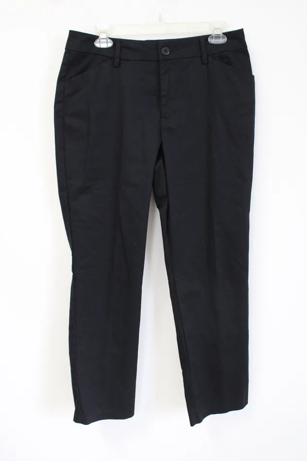 Lee Rings Lee Relaxed Fit Straight Leg Mid Rise Black Khaki Pant 10