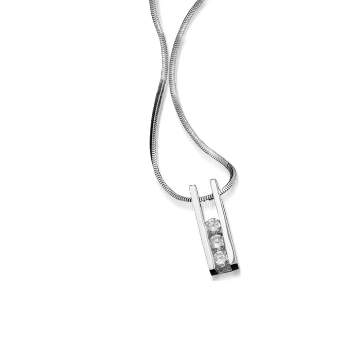 Lines Three Diamond Pendant John Atencio Necklaces