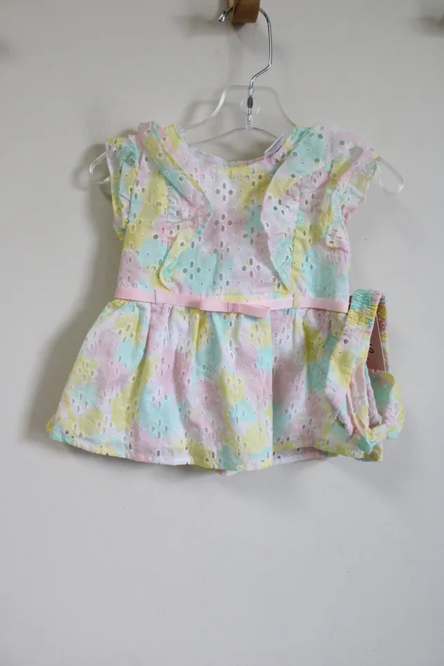Little Lass Earrings NEW Little Lass Tie Dye Eyelet Dress Headband Set 12 MO