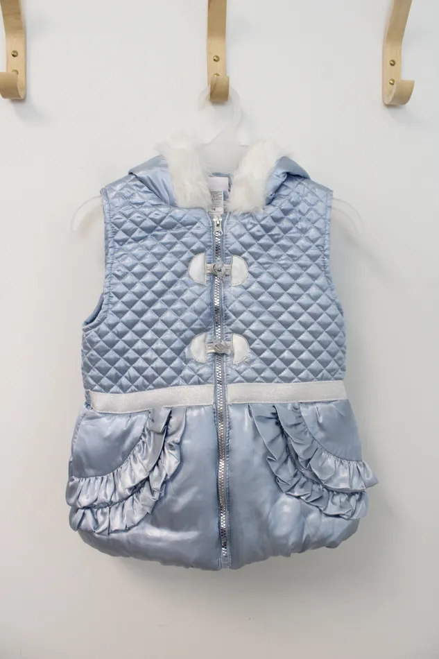 Little Lass Little Lass Shimmer Blue Silver Puffer Vest Youth 78 Rings