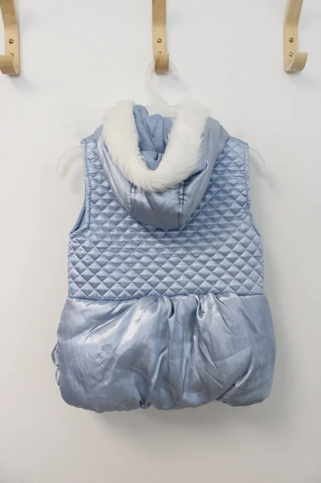 Little Lass Little Lass Shimmer Blue Silver Puffer Vest Youth 78 Rings