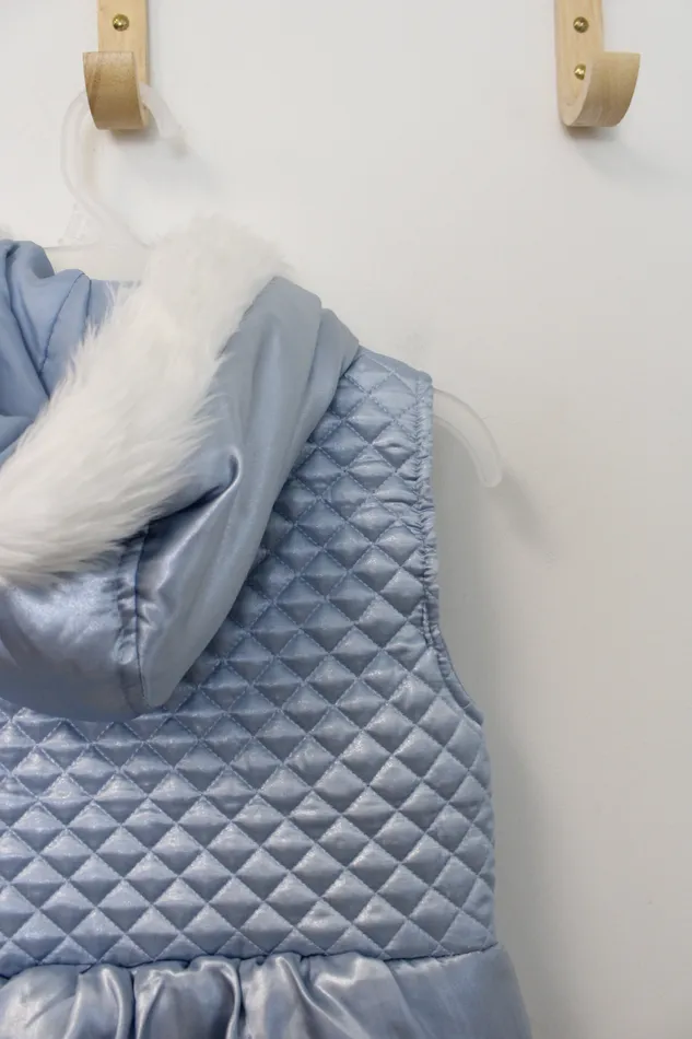 Little Lass Little Lass Shimmer Blue Silver Puffer Vest Youth 78 Rings