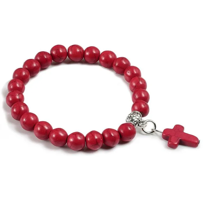 Lords Guidance Cross Bead Bracelet br Charm Red Bracelets