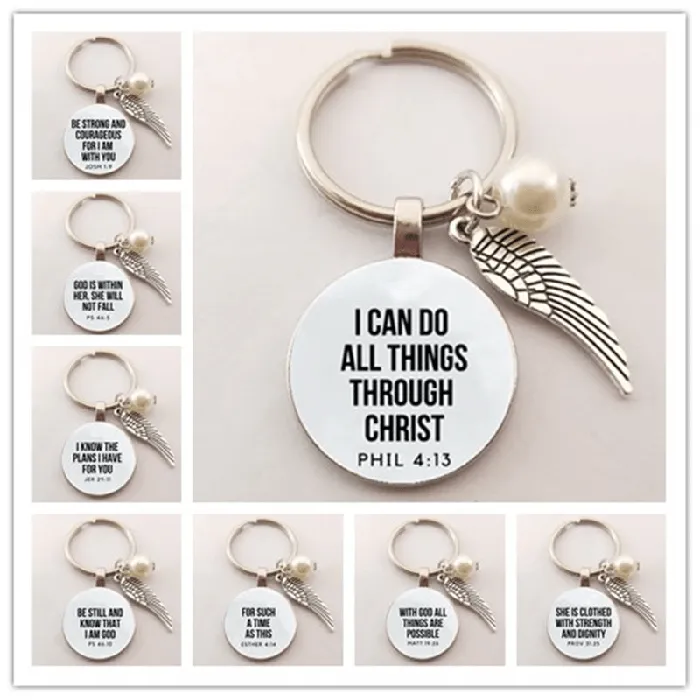 Lords Guidance Earrings Christian Bible Verse Keyrings