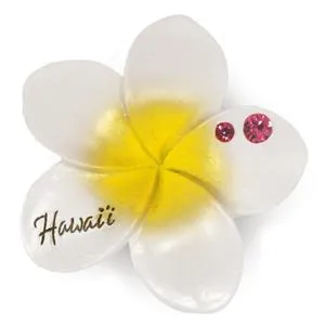 MADDENCORP Magnet HandPainted Plumeria White Rings