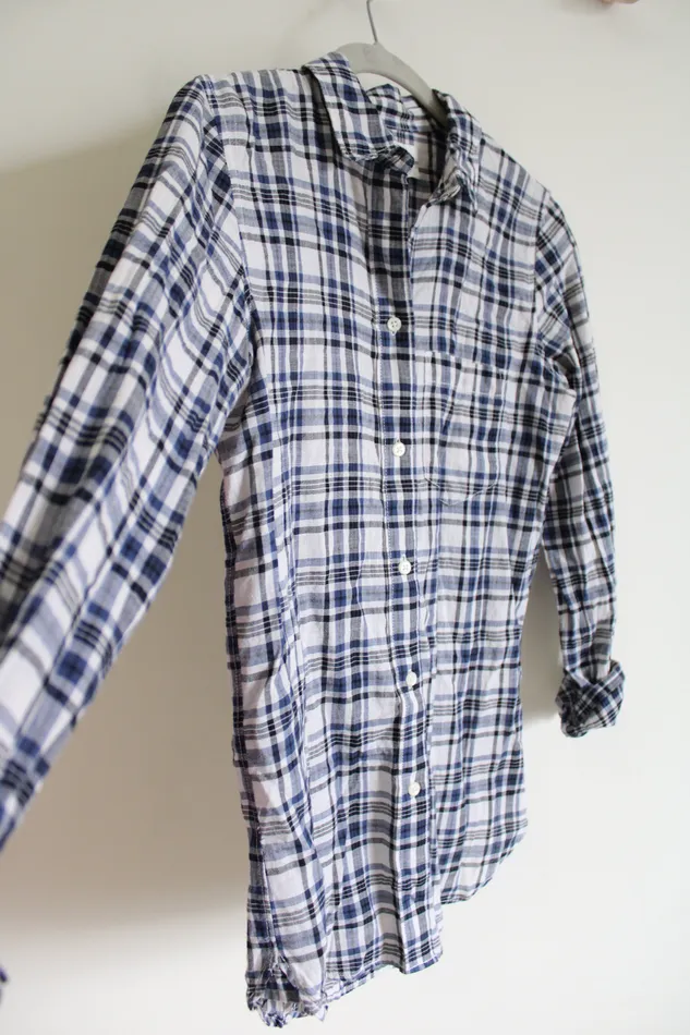 Madewell Rings Madewell Slim Fit Blue Plaid Cotton Button Down Shirt XS