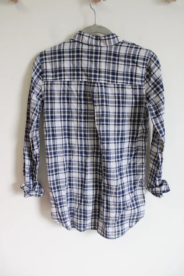 Madewell Rings Madewell Slim Fit Blue Plaid Cotton Button Down Shirt XS