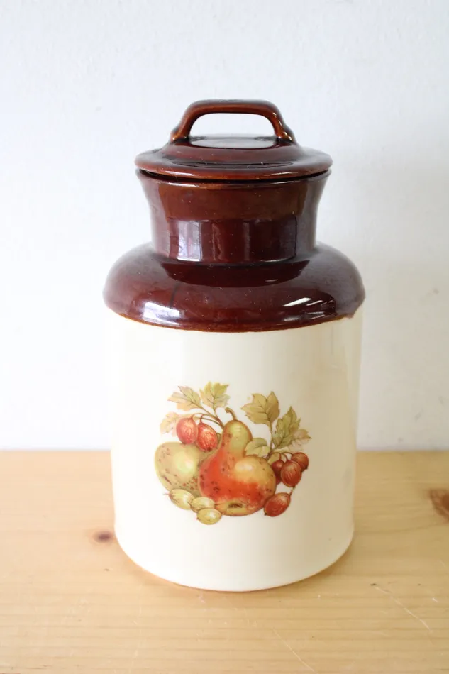McCoy Earrings McCoy 252 USA Ceramic Fruit Print Cannister 85