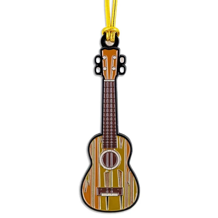 Metal Ukulele Christmas Ornament Novelty Brown IMPULSESOUV Necklaces