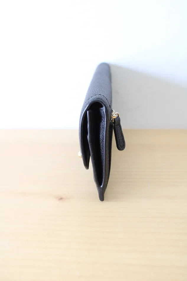 Michael Kors Rings Hayes Flat Leather Black Wallet