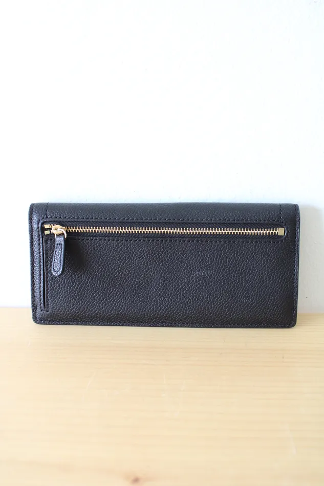 Michael Kors Rings Hayes Flat Leather Black Wallet